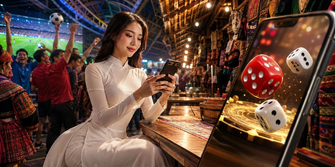 Phụ nữ áo dài Sa Pa tham gia trò chơi may mắn tài xỉu truyền thống